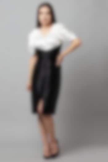 Black & White Satin Midi Summer Dress by Attic Salt at Pernia's Pop Up Shop