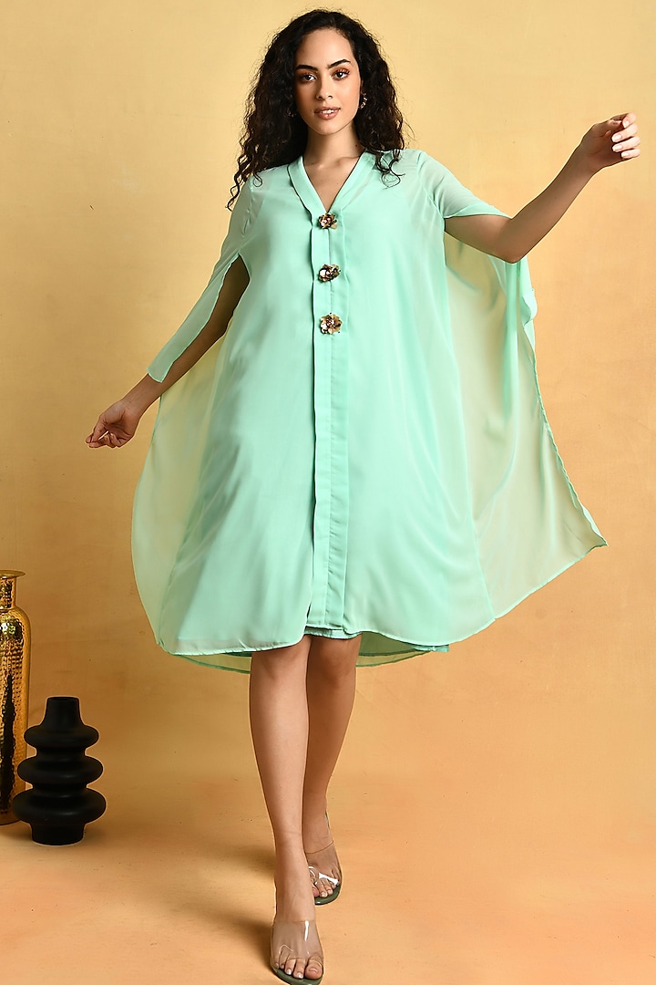 Pastel Green Embellished Dress by Attic Salt