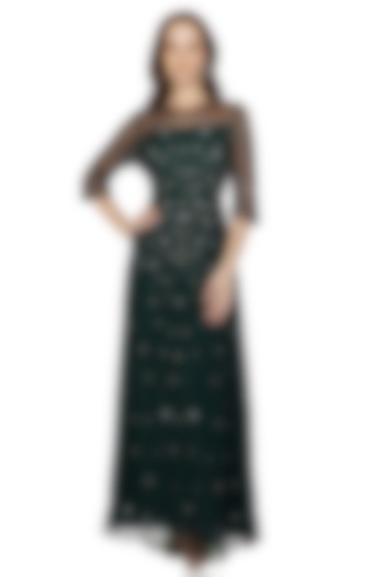 Green Embellished Gown by Attic Salt