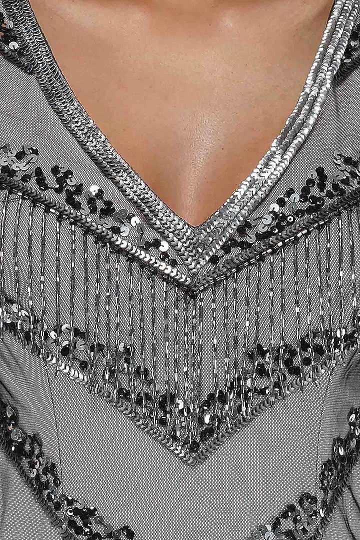 Black Embellished Gown by Attic Salt at Pernia's Pop Up Shop