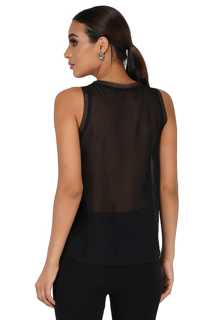Black Embellished Tank Top by Attic Salt at Pernia's Pop Up Shop