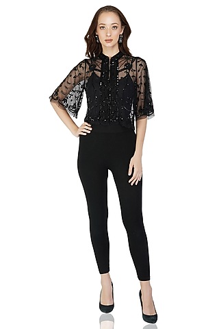 Black Embellished Shurg by Attic Salt