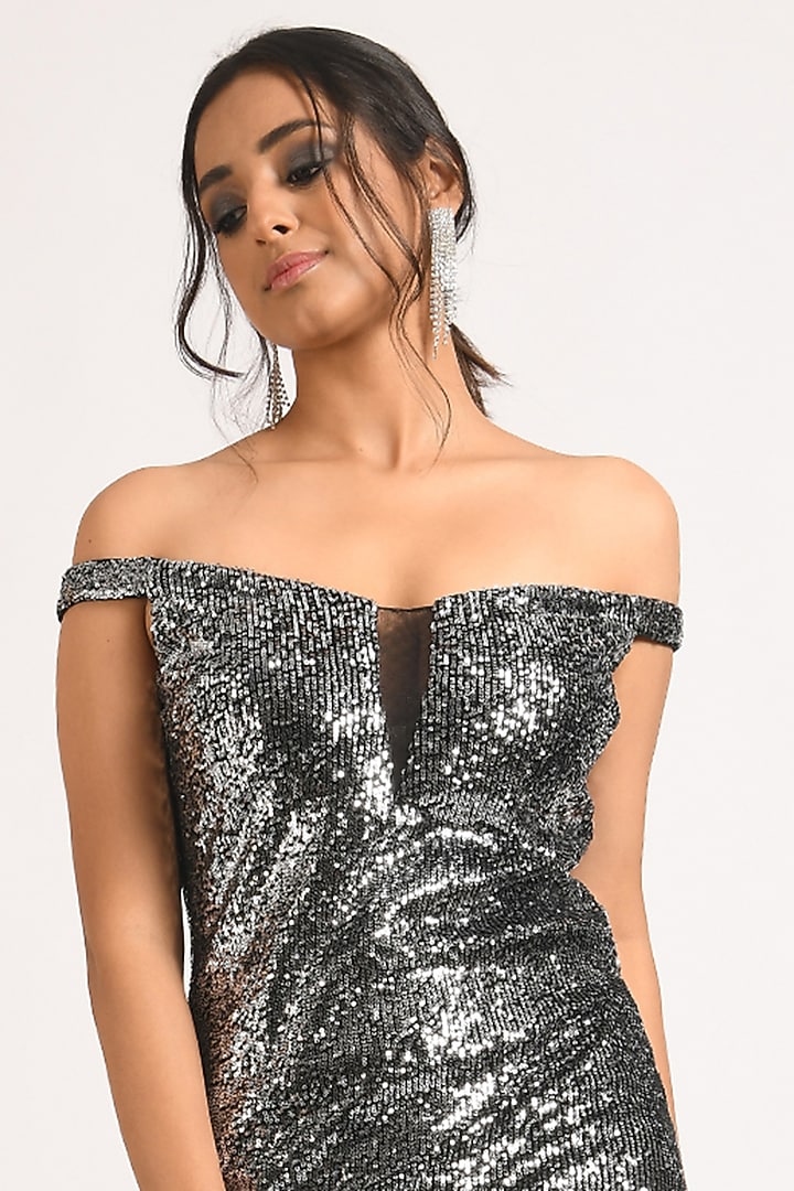 Black Sequin Off-Shoulder Summer Dress by Attic Salt at Pernia's Pop Up Shop