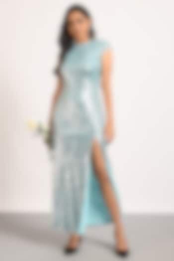 Blue Sequins Tulle Summer Dress by Attic Salt at Pernia's Pop Up Shop