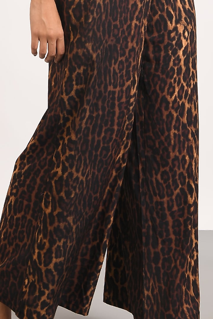 Brown Leopard Printed Jumpsuit by Attic Salt at Pernia's Pop Up Shop