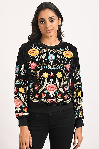 Black Velvet Sweatshirt by Attic Salt