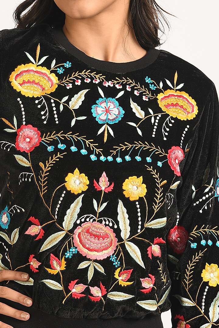 Black Velvet Sweatshirt by Attic Salt at Pernia's Pop Up Shop