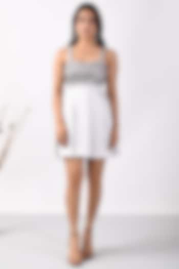 Grey & White Summer Dress With Sequins by Attic Salt at Pernia's Pop Up Shop