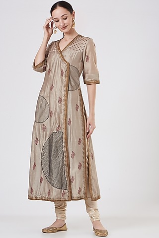 Grey Block Printed Kurta by ABHI SINGH MADE IN INDIA