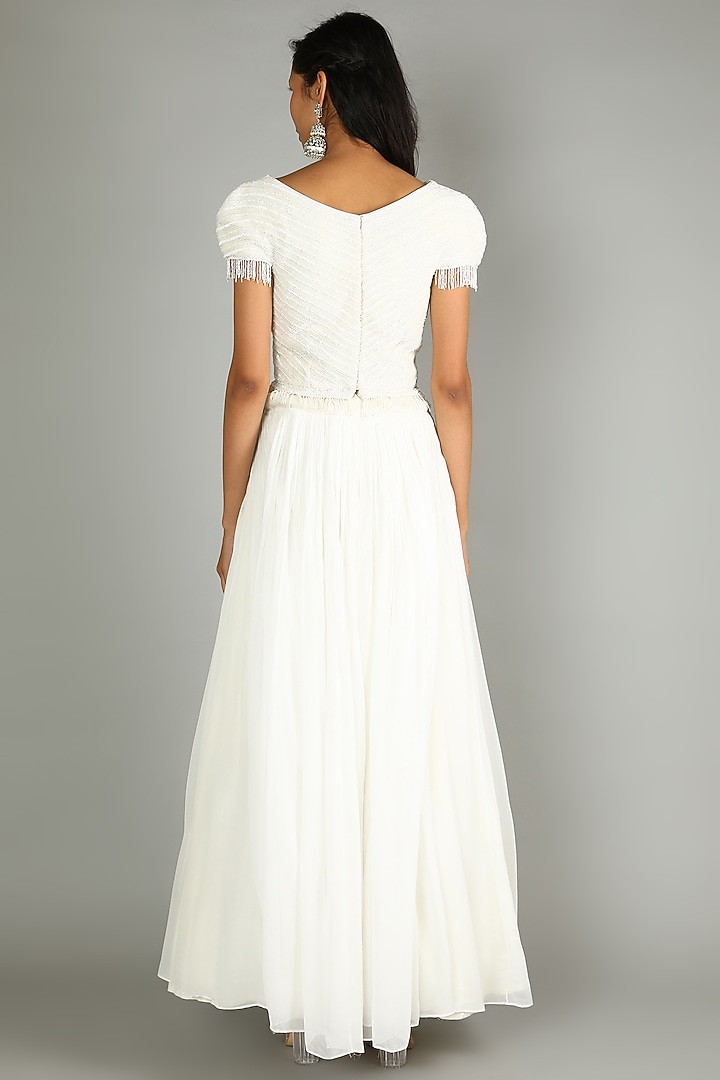 White Embroidered Wedding Lehenga Set by Ronak and Shruti at Pernia's Pop Up Shop