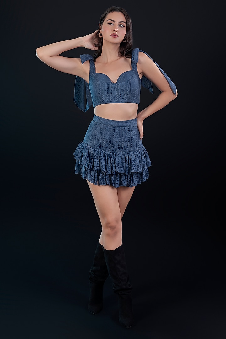 Blue Lace Skirt Set by World of Asra at Pernia's Pop Up Shop