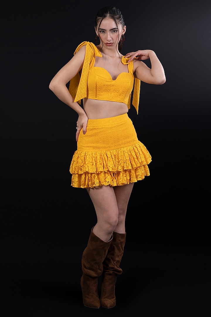 Yellow Lace Skirt Set by World of Asra at Pernia's Pop Up Shop