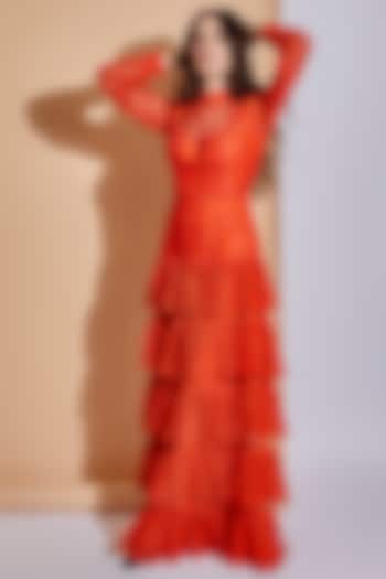 Marmalade Orange Layered Maxi Dress by World of Asra