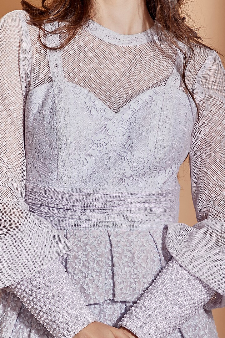 Periwinkle Purple Embroidered Mini Vacation Dress by World of Asra at Pernia's Pop Up Shop