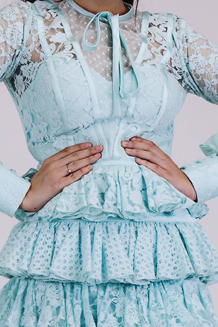 Candy Blue Layered Mini Vacation Dress by World of Asra at Pernia's Pop Up Shop