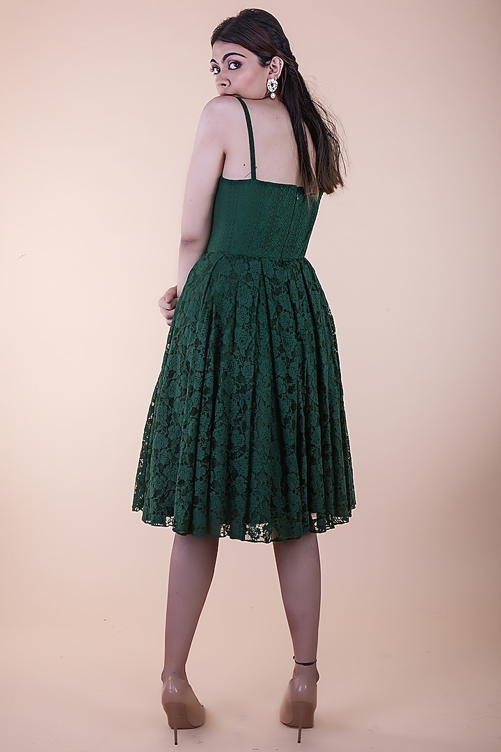 Green Lace Mini Summer Dress by World of Asra at Pernia's Pop Up Shop