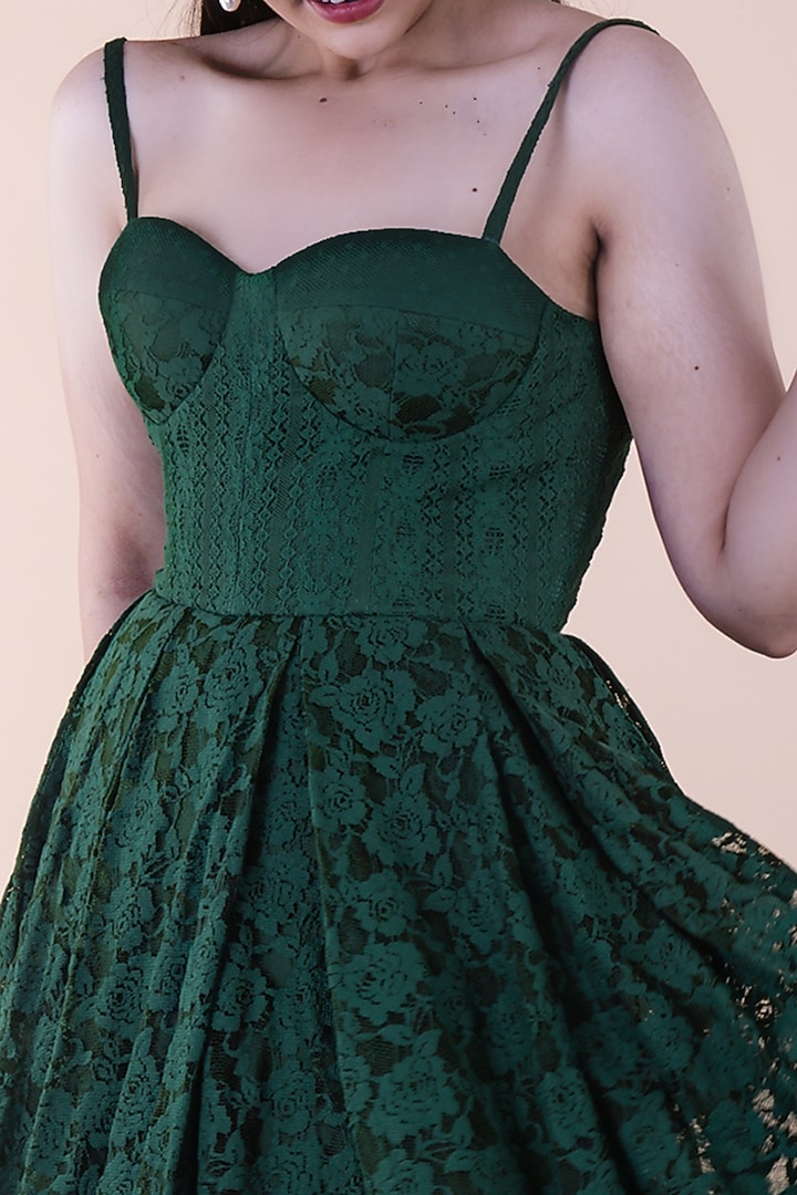 Green Lace Mini Summer Dress by World of Asra at Pernia's Pop Up Shop