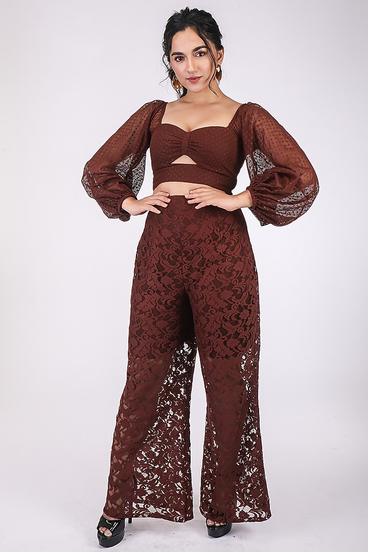 Brown Lace Top by World of Asra at Pernia's Pop Up Shop