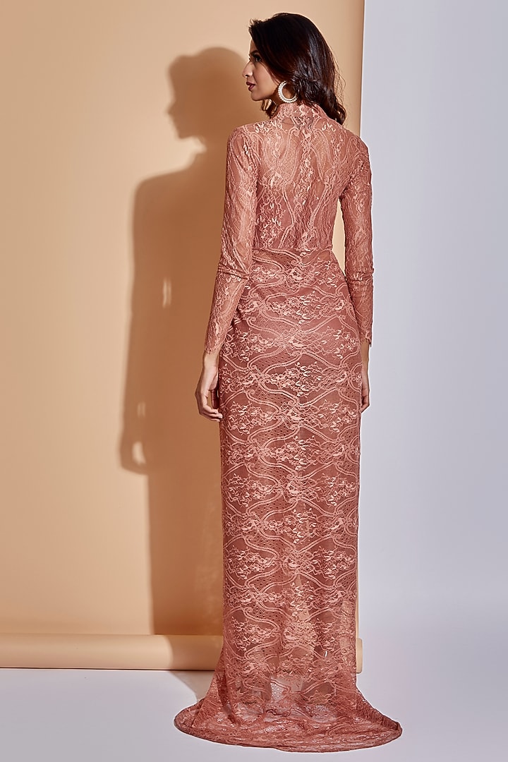 Coral Pink Maxi Vacation Dress With Slit by World of Asra at Pernia's Pop Up Shop