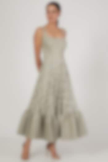 Grey Lace Midi Vacation Dress by World of Asra at Pernia's Pop Up Shop