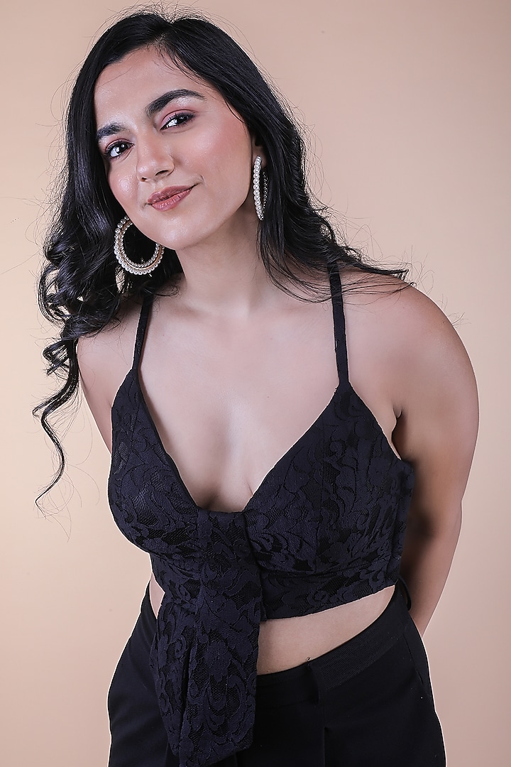 Black Lace Crop Top by World of Asra