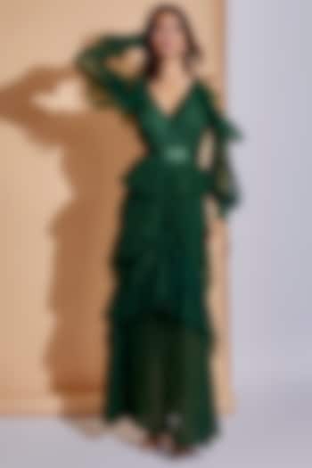 Green Layered Gown by World of Asra
