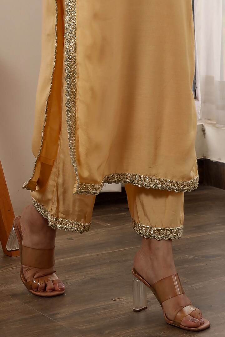 Yellow Muslin Kurta Set by ASRUMO at Pernia's Pop Up Shop