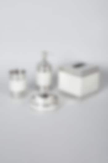 Ivory & Silver Toiletries Set (Set of Four) by Assemblage at Pernia's Pop Up Shop