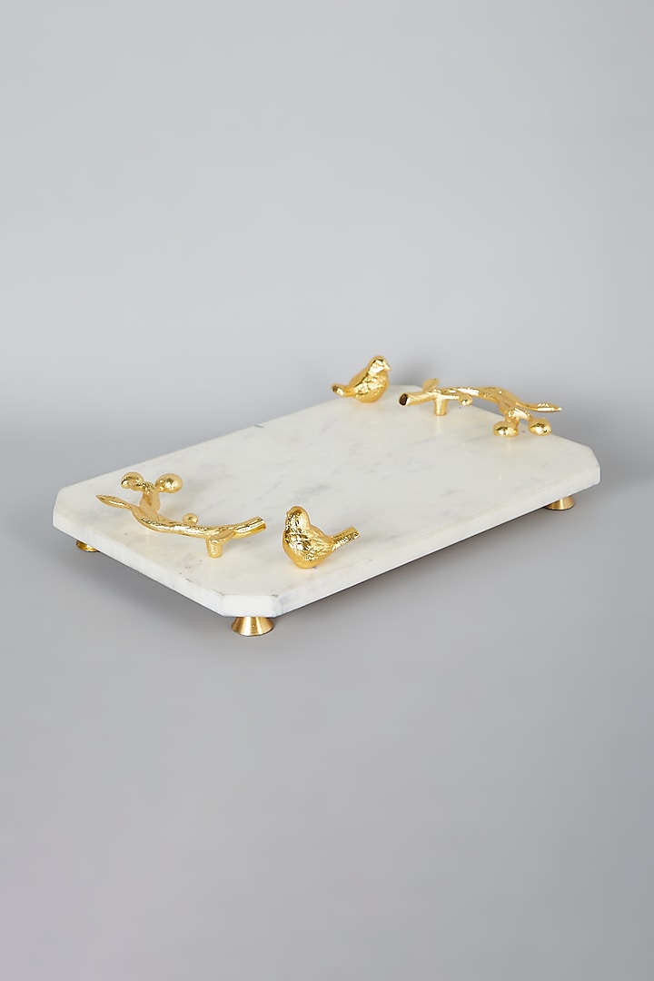 White Marble Tray by Assemblage
