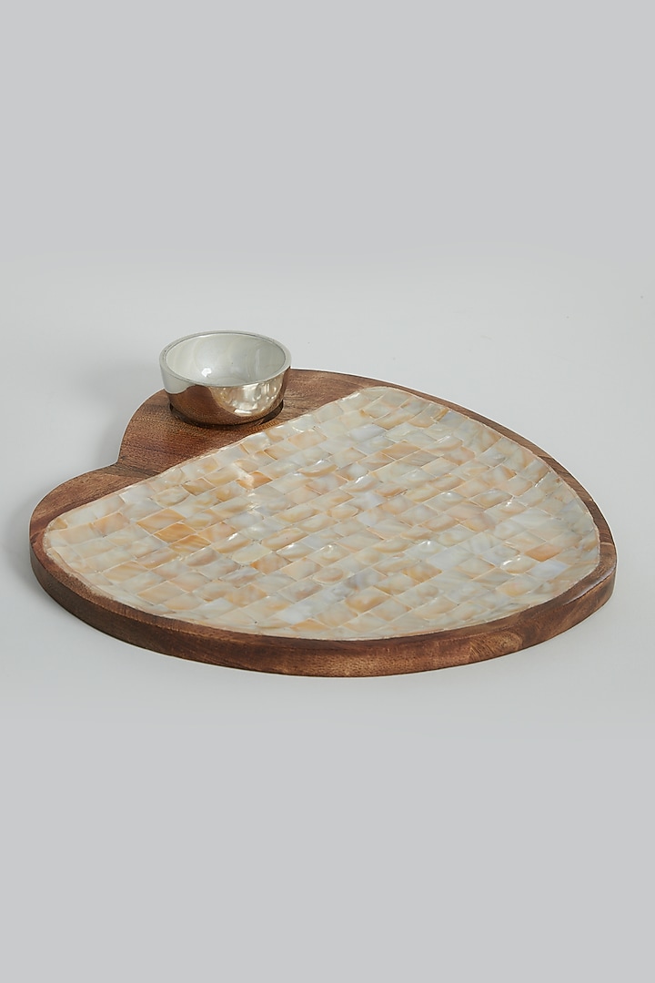 Ivory Heart Shape Platter With Dip Bowl by Assemblage at Pernia's Pop Up Shop