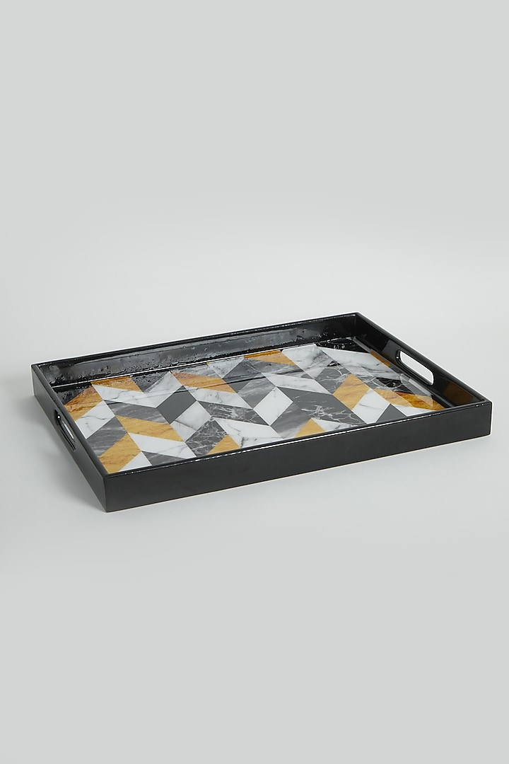 Multi Colored Chevron Marble Trays (Set of 3) by Assemblage at Pernia's Pop Up Shop
