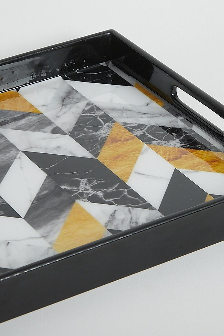 Multi Colored Chevron Marble Trays (Set of 3) by Assemblage at Pernia's Pop Up Shop