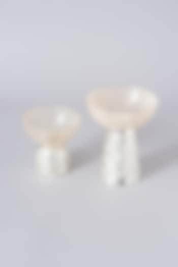 Peach Resin & Brass Decorative Bowl Set by Assemblage at Pernia's Pop Up Shop