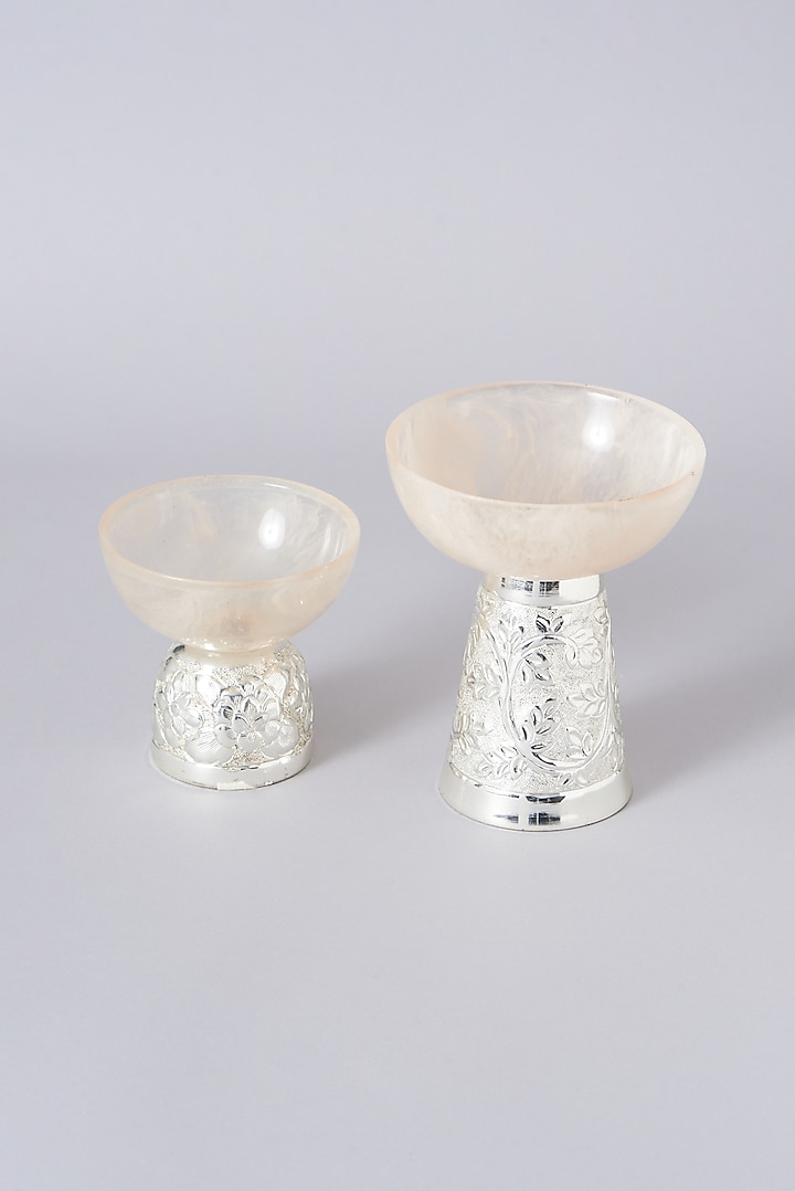 Peach Resin & Brass Decorative Bowl Set by Assemblage at Pernia's Pop Up Shop