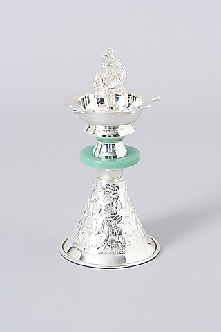 Silver Brass & Green Stone Samai by Assemblage