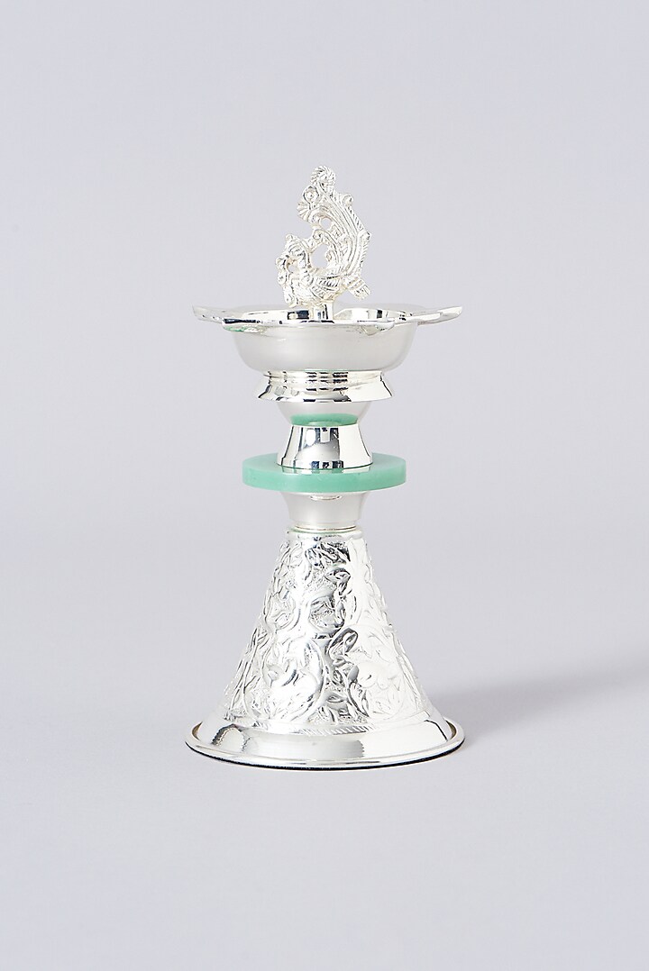 Silver Brass & Green Stone Samai by Assemblage at Pernia's Pop Up Shop