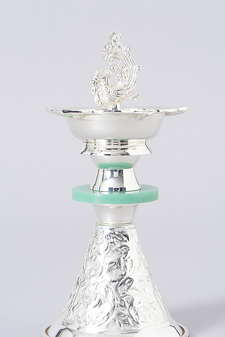 Silver Brass & Green Stone Samai by Assemblage at Pernia's Pop Up Shop