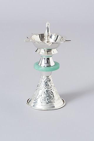 Silver Brass & Green Stone Samai by Assemblage
