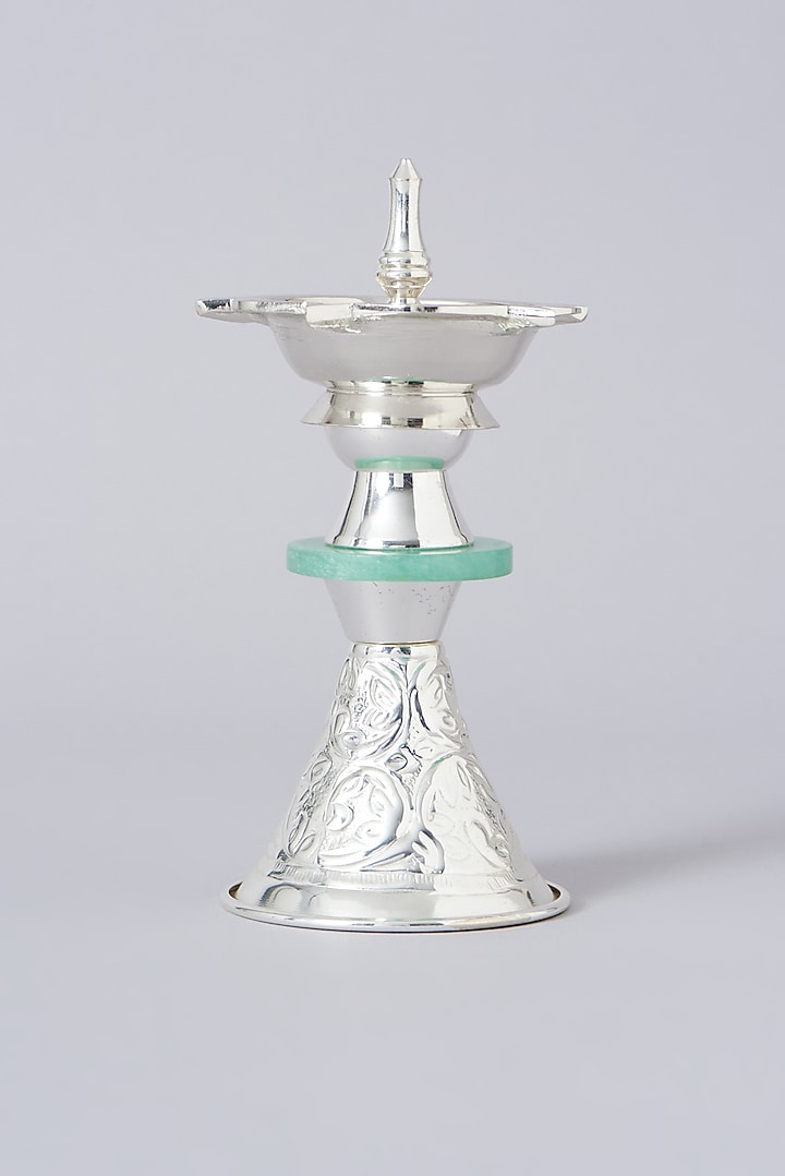 Silver Brass & Green Stone Samai by Assemblage at Pernia's Pop Up Shop