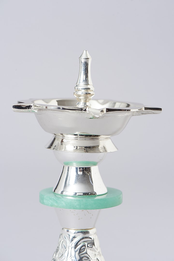 Silver Brass & Green Stone Samai by Assemblage at Pernia's Pop Up Shop