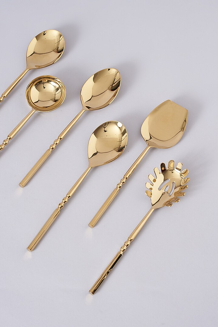 Gold Stainless Steel Cultery Set by Assemblage at Pernia's Pop Up Shop