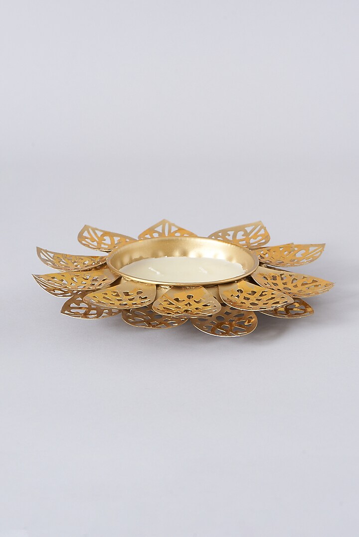 Gold Iron & Wax Decorative Diya by Assemblage at Pernia's Pop Up Shop