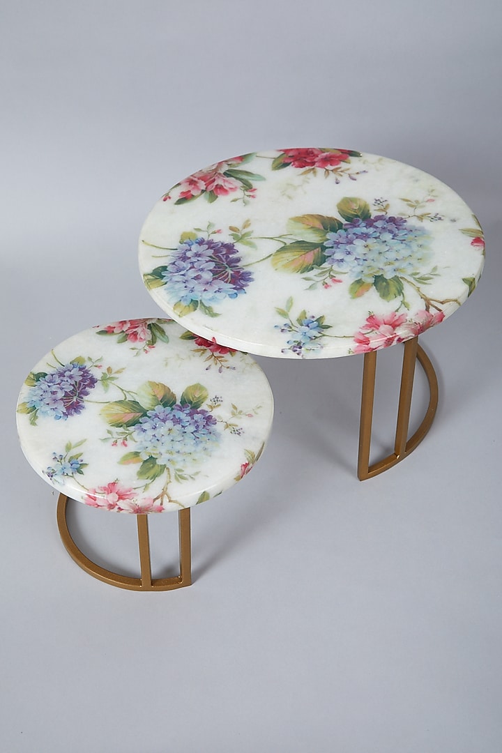 White Marble Cake Stand (Set of 2) by Assemblage