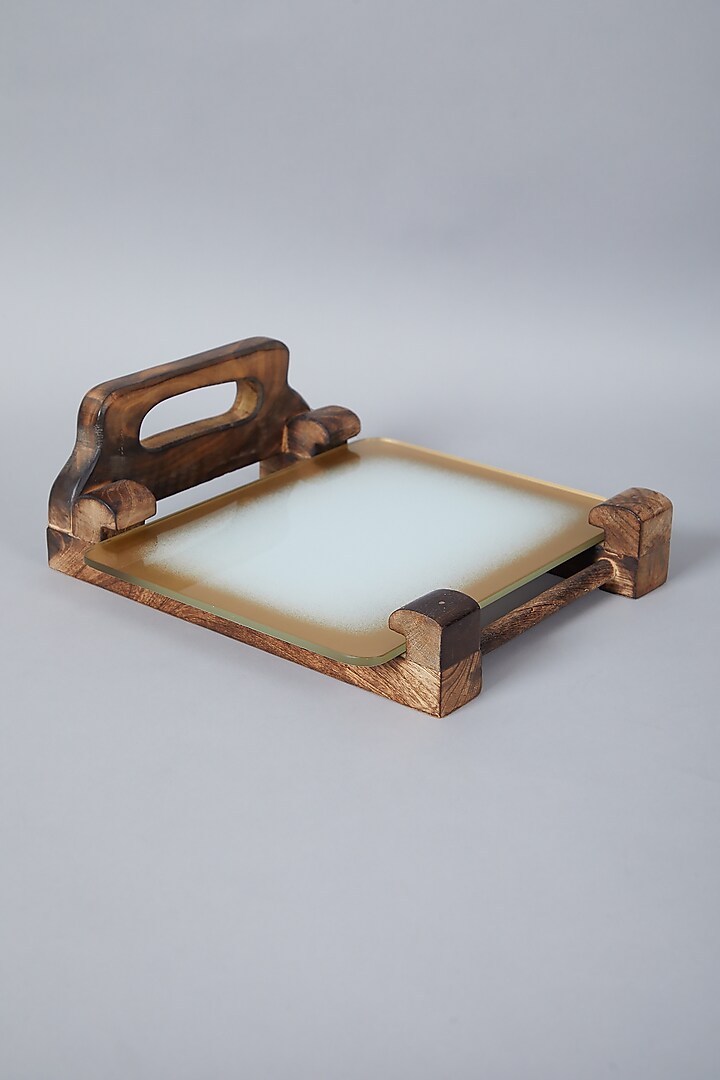 Gold & Ivory Glass Cheese Platter With Spatula by Assemblage at Pernia's Pop Up Shop