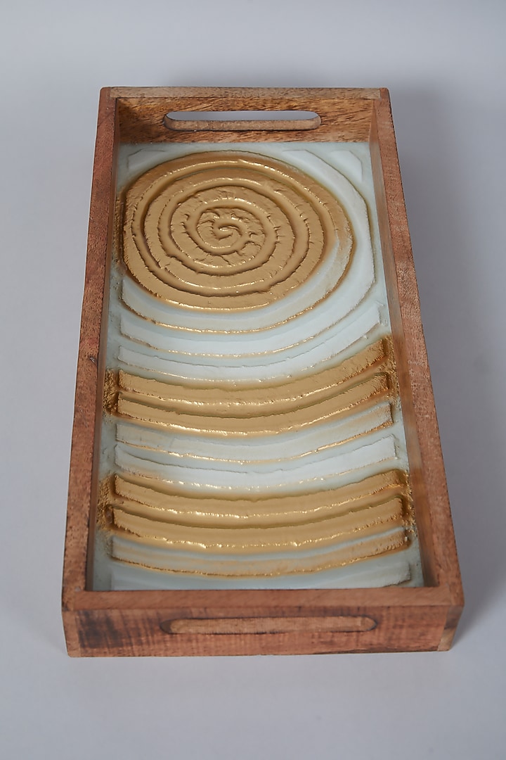 Gold & Ivory Swirl Platter Tray by Assemblage at Pernia's Pop Up Shop