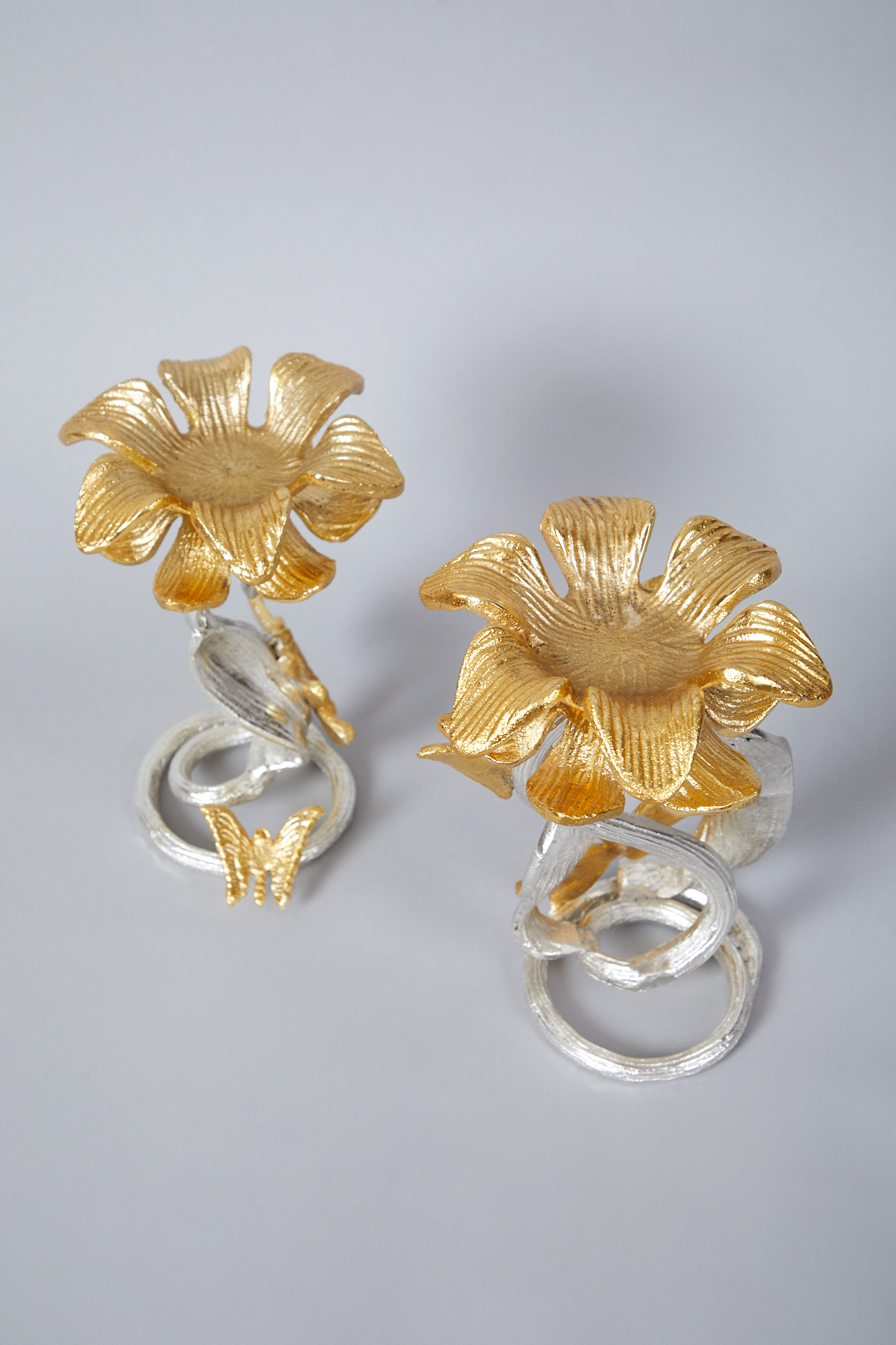 Gold Dragonfly & Butterfly Candle Stand Set (Set of 2) by Assemblage at Pernia's Pop Up Shop