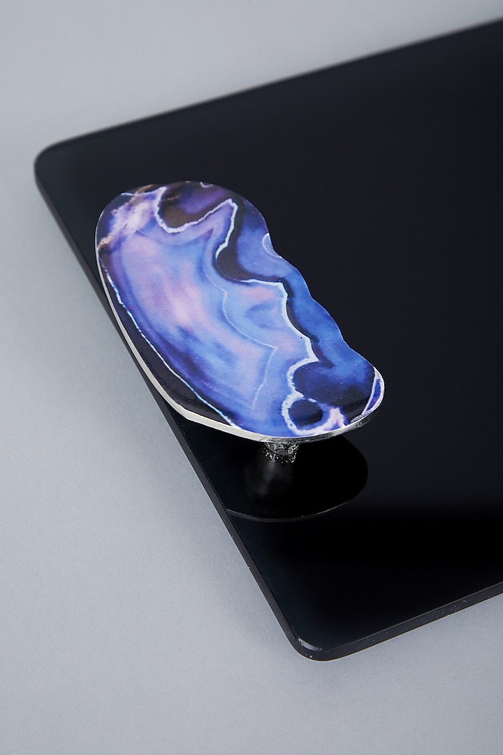 Black & Blue Glass Platter by Assemblage at Pernia's Pop Up Shop