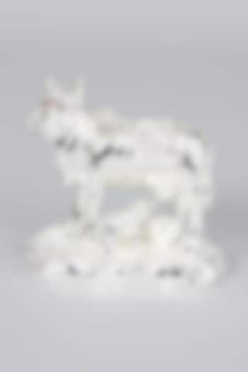 Silver Plated Resin Cow Figure by Assemblage