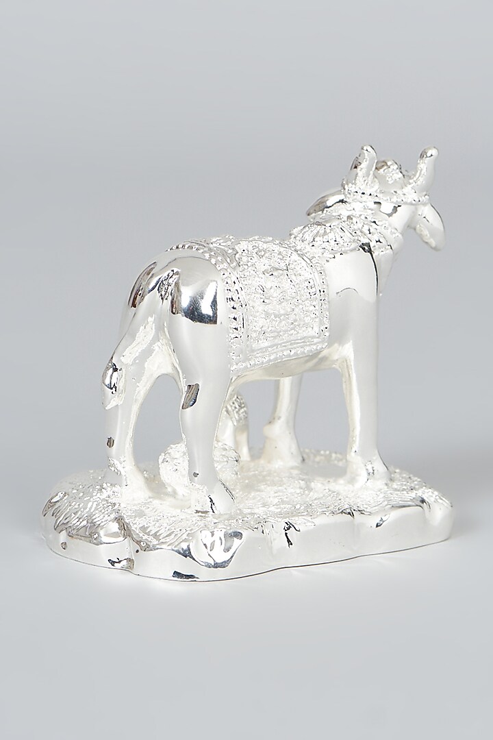 Silver Plated Resin Cow Figure by Assemblage at Pernia's Pop Up Shop
