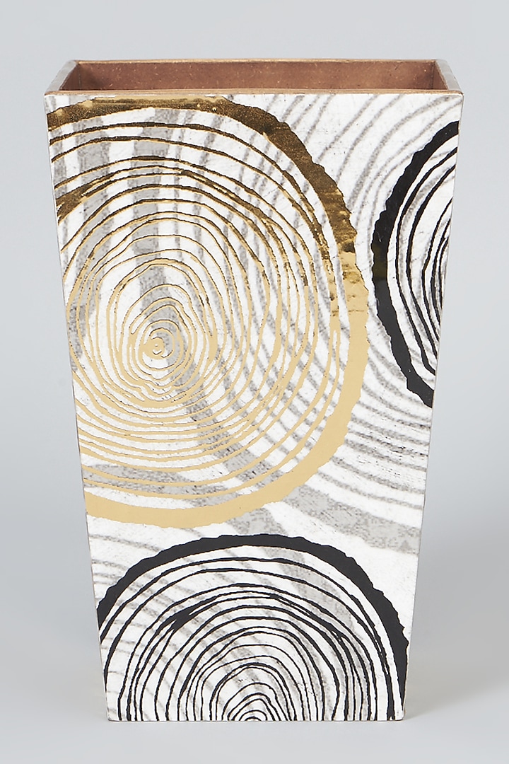 Black & Gold MDF Wood Spiral Planter Bin by Assemblage at Pernia's Pop Up Shop